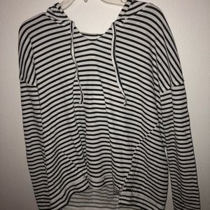 Roxy navy blue striped pullover with hood